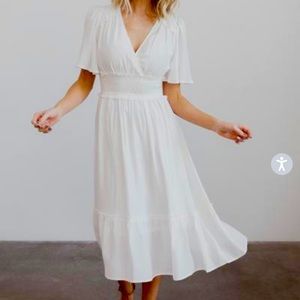 baltic born white midi dress